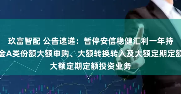 玖富智配 公告速递：暂停安信稳健汇利一年持有混合基金A类份额大额申购、大额转换转入及大额定期定额投资业务